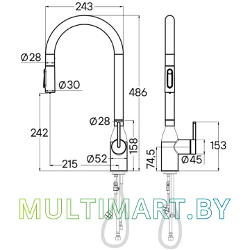Смеситель Paulmark Universal Un213880-AN (антрацит) картинка 2